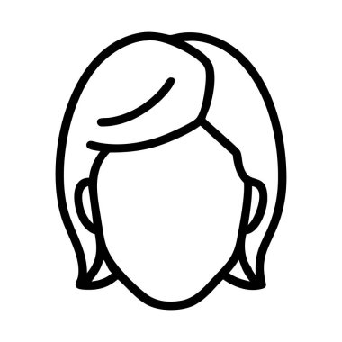 Saç Biçimi Vektör Asgari Çizgisi Siyah ve Beyaz Çizim