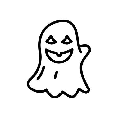 En Düşük Cadılar Bayramı Çizgisi Siyah ve Beyaz Sanat Vektörü