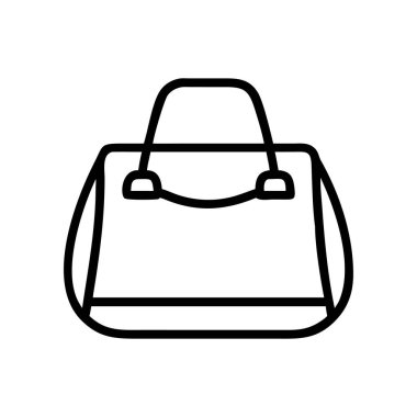 Siyah ve Beyaz Vector Çizgisi Asgari El Çantası Sanatı