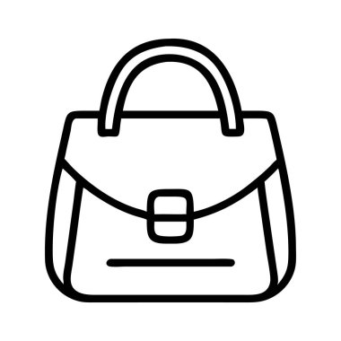 Siyah ve Beyaz olarak Çizilen Asgari El Çantası Vektör Çizgisi