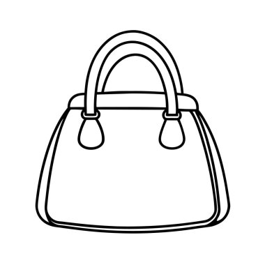 Siyah ve Beyaz El Çantası Minimum Vektör Çizgisi Sanatı