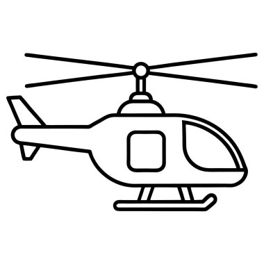 Siyah ve Beyaz Çizim yapan Helikopter Minimum Vektörü
