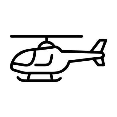 Siyah ve Beyaz Vektör Helikopter Hattı Sanat Minimalisti