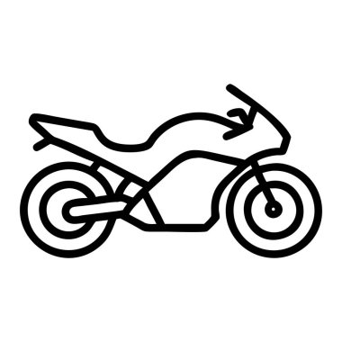 Motosiklet Çizgisi Sanat Vektörü Siyah ve Beyaz Asgari Çizim
