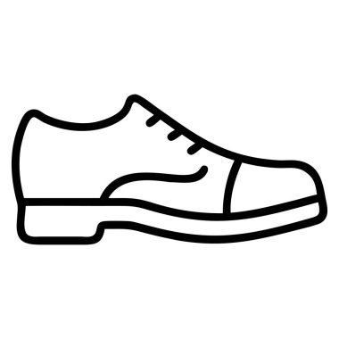 Siyah-Beyaz Ayakkabı Asgari Vektör Çizgisi Sanatı