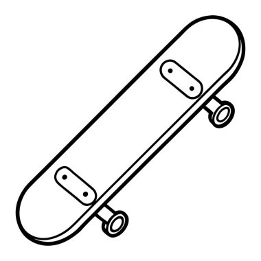 Siyah ve Beyaz Vector Çizgisi Asgari Kaykay Sanatı