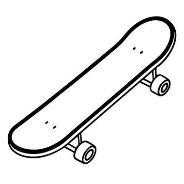 Siyah ve Beyaz Minimum Kaykay Vektör Resimleri