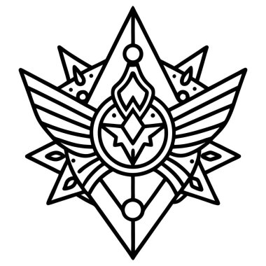 Siyah ve Beyaz Dövme Biçimli Ok Vektör Satırı Sanatı