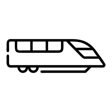 Siyah ve Beyaz Minimum Tren Vektör Çizgisi Sanatı