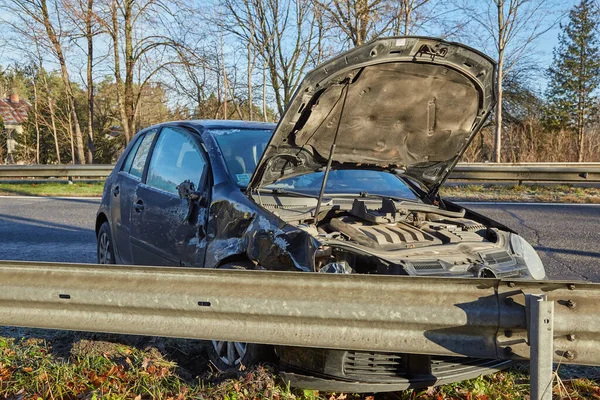 Října 2020 Ikskile Lotyšsko Auto Nehodě Silnici Důvodu Čelní Kolize — Stock fotografie
