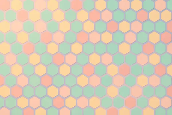 Yumuşak Gradyan Arkaplanındaki Kusursuz Pastel Altıgen Geometrik Deseni