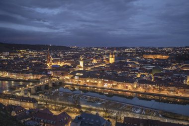 Gece Wuerzburg Işıklar Şehri