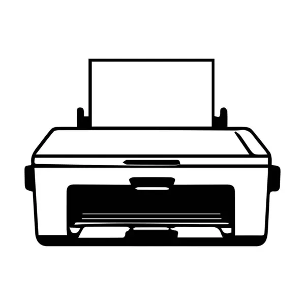 Basit Siyah ve Beyaz Yazıcı Simgesi