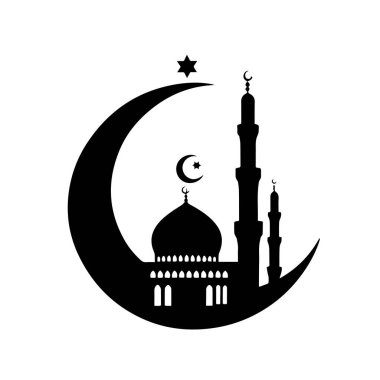 Cami ve Hilal Ay 'ın Silüeti, İslami Kutlamalar İçin İdeal