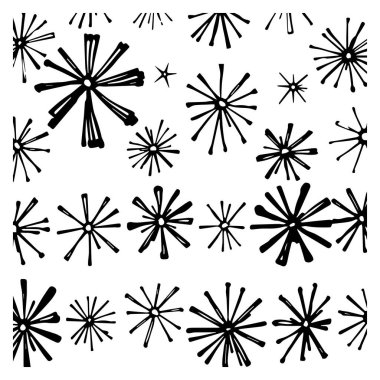 El çizimi yıldız patlaması deseni beyaz arkaplan tasarımında izole edildi