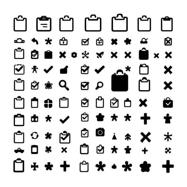 Beyaz arkaplanda izole edilmiş çeşitli simgelerin koleksiyonu