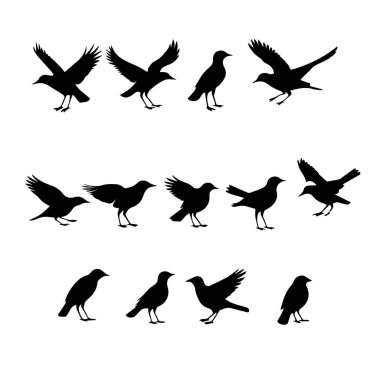 Dala tünemiş yapraklı kuş silueti