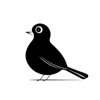Küçük bir kuşun basit siyah silueti