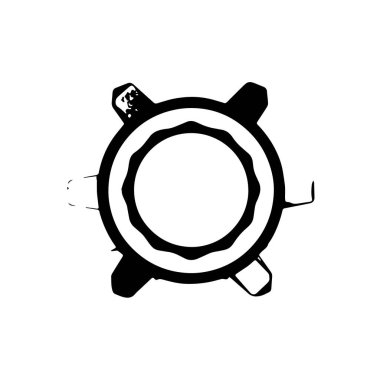 Soyut siyah ve beyaz dişli simgesi tasarımı