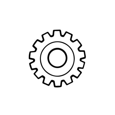 Beyaz arkaplanda basit bir siyah dişli simgesi