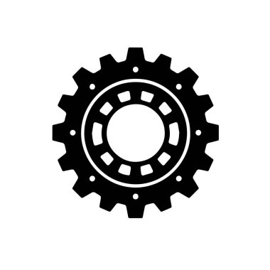 Siyah dişli ikon endüstriyel makine parçası
