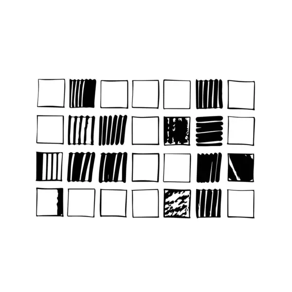 Soyut siyah beyaz kare desen tasarım