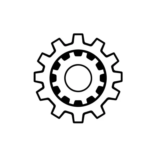 Beyaz arkaplanda siyah dişli simgesi