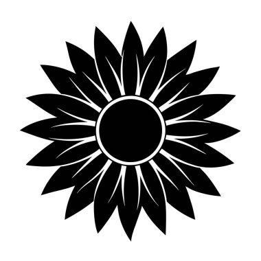 Siyah ve beyaz ayçiçeği desenli.