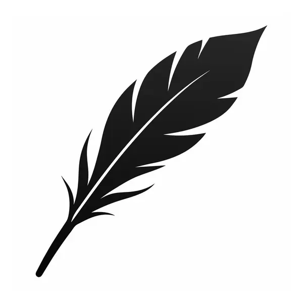 Tek siyah tüy silueti çizimi