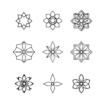 Zarif siyah-beyaz çiçekli kumaş tasarım elementi