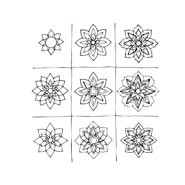 Zarif siyah-beyaz çiçekli kumaş tasarım elementi
