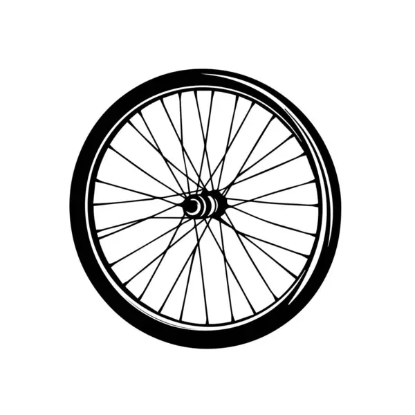 Tekerlek ve Tekerlek Tekerleği Tekerlek Tekerleği Tek Renkli Çizimi Ayrıntılı
