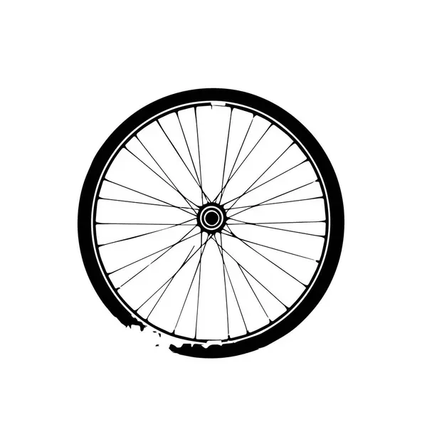Tekerlek ve Tekerlek Tekerleği Tekerlek Tekerleği Tek Renkli Çizimi Ayrıntılı