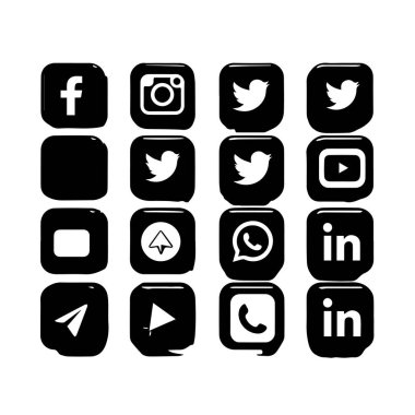 Siyah siluet çatal, iki bıçak ve iki kaşık da beyaz arka planda.