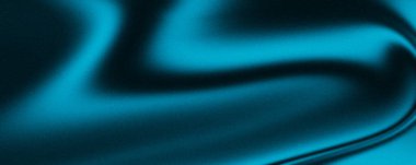 Yumuşak kıvrımlar ve soyut bir desen oluşturan koyu gölgelerin oluşturduğu ince parıltılı, akan mavi bir kumaş..