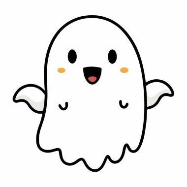 Utangaç yanaklı şirin beyaz hayalet.