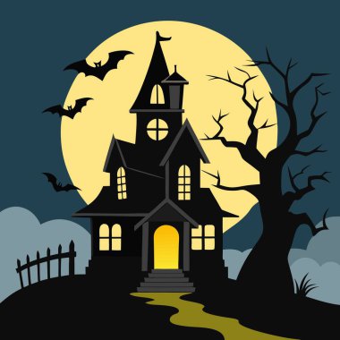 Yarasalı ve dolunaylı hayaletli bir ev