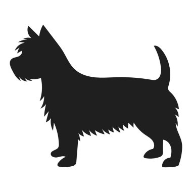 İskoç Teriyer köpeğinin siyah silueti.