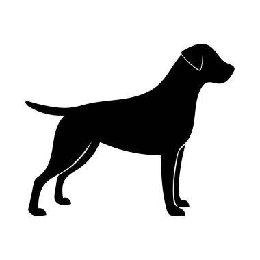 Beyaz bir köpeğin siyah silueti.