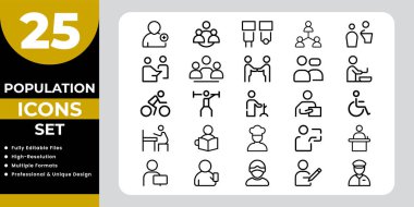 Nüfus Simgeleri Çeşitli İnsan Etkinlikleriyle Ayarlandı.