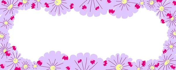 Mignon Cadre Dessiné Main Fleurs Elément Décoratif Avec Des Fleurs — Image vectorielle