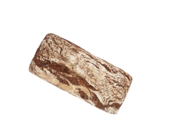 Çavdar ekmeği, un tozlu ekmek, şeffaf arka planda izole, üst manzara, PNG