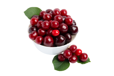 Beyaz Kasede Karışık Kirazlar, şeffaf arka planda izole edilmiş, PNG