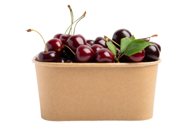 Kraft kağıt bardak ön görünüm koyu kiraz, şeffaf arkaplan izole, PNG