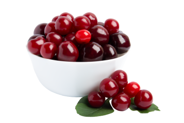 Beyaz Kasedeki Taze Kirazlar, şeffaf arkaplanda izole edilmiş, PNG