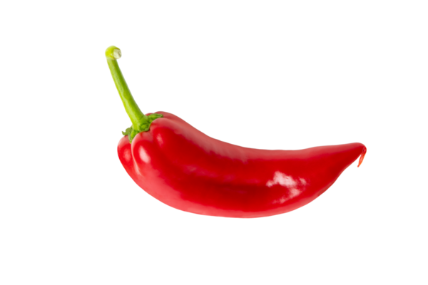Kırmızı biber, şeffaf arkaplanda izole edilmiş, PNG