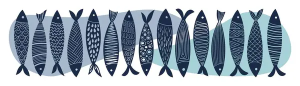 Modern tasarımı olan soyut bir balık. Vektör illüstrasyonu