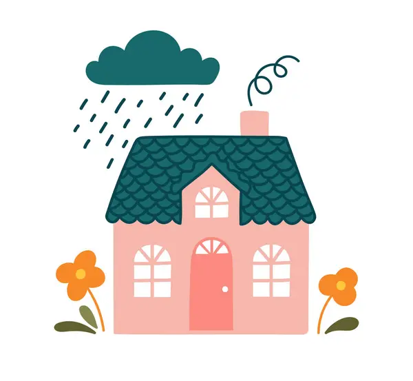 Basit ve renkli bir şekilde çizilmiş şirin ev ve binalar koleksiyonu. Kitaplar, eğitim malzemeleri, kartlar, posterler, gönderiler, simgeler ve semboller için ideal.