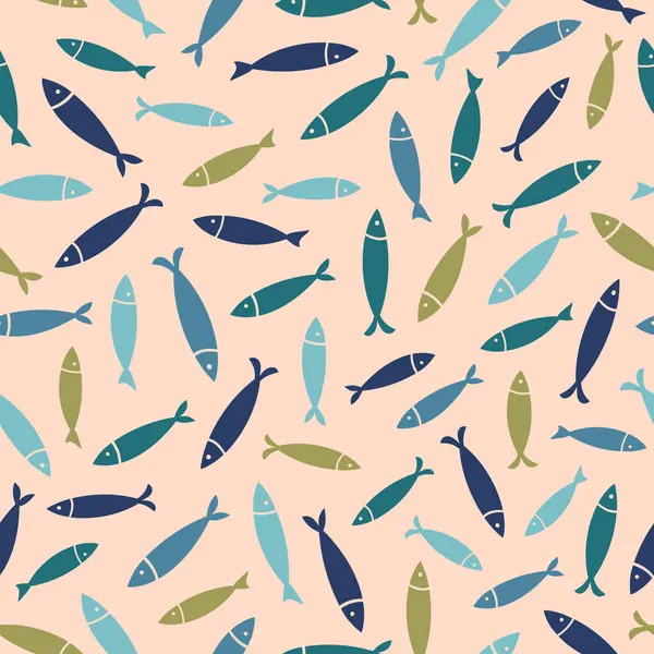 Garip ve modaya uygun tropikal balıklarla kusursuz vektör deseni. Tekstil, çocuk kıyafetleri ve plaj dekoru için mükemmel. Menüler, baskı, dekor, dekorasyon..