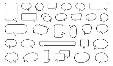 Minimalist Konuşma Kabarcık Satırı Simgeleri Ayarlandı